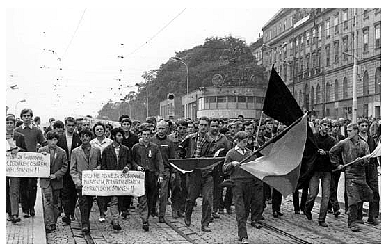 Protestn dav u ndra v Brn